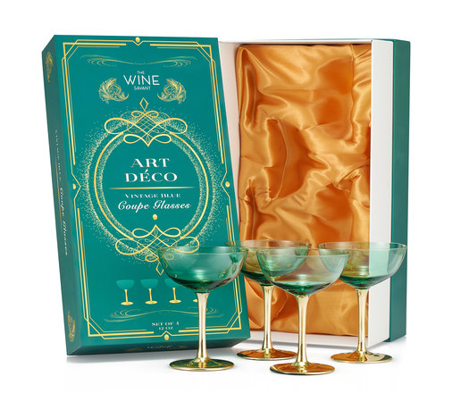 Colored Coupe Art Deco Glasses, Gold – La Farre